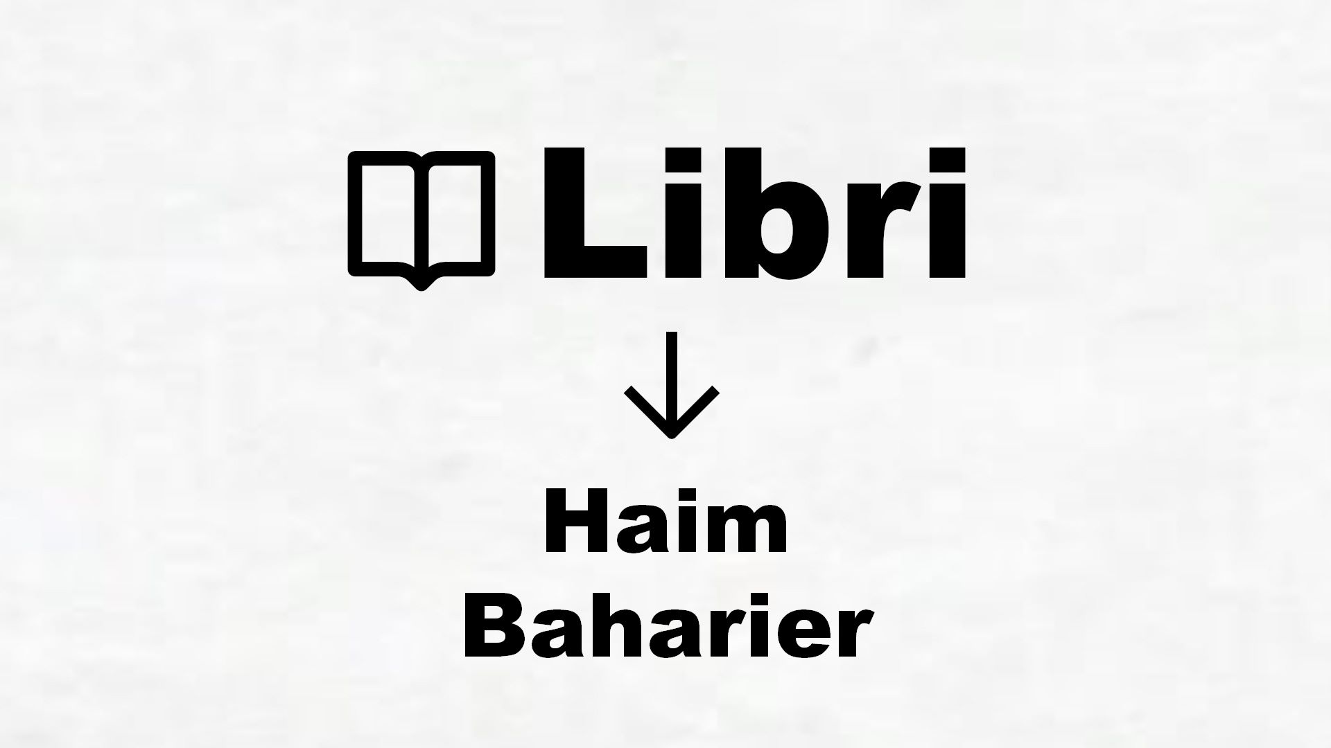 Libri di Haim Baharier